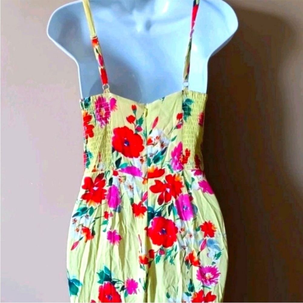 Yumi Kim Yellow Floral Wide Leg Jumpsuit $218 Retail Size M - Picture 5 of 5